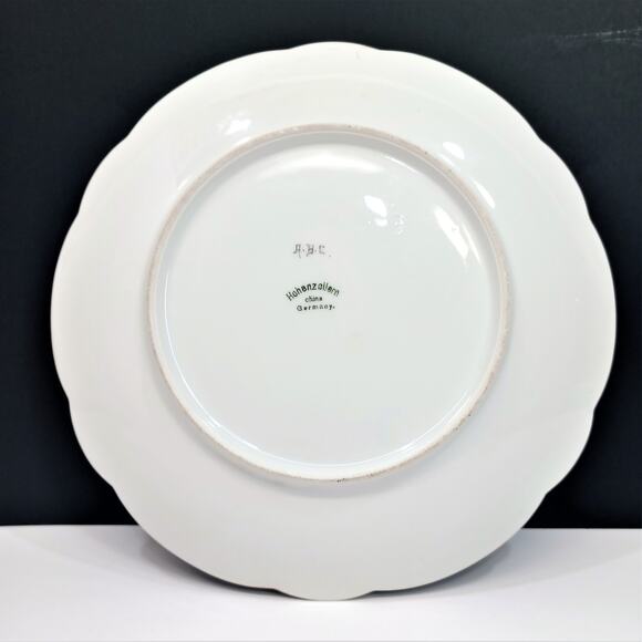 Antique Hohenzollern Hand-Painted Plate 8.5" Germany white grapes vines scallop - Picture 3 of 4